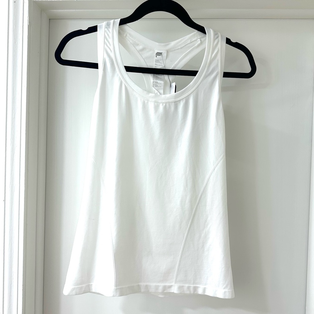 Fabletics White Feather Tech+ Racerback Athletic Tank Top, Size Small, NWT - Picture 4 of 9